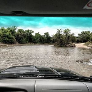 Cabin view of water crossing