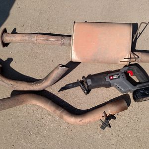 Old Exhaust Removed